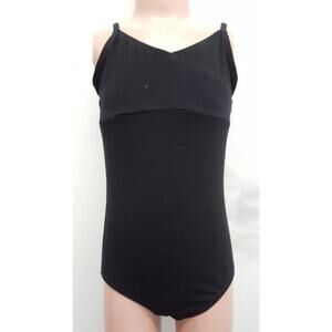 Pre-Owned Leotard Freestyle Large Child Black Ballet Jazz Sparkles